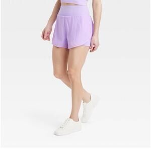 All in Motion Woven High Rise 2 in 1 Run Shorts 3" Violet Women’s XXL NWT